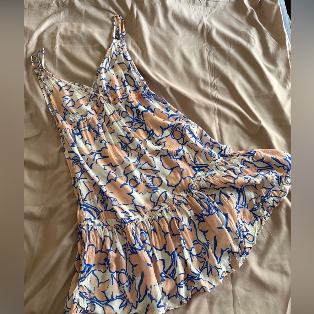 Maaji Heart of the Ocean Peach and Blue Floral Swim Cover Up Dress